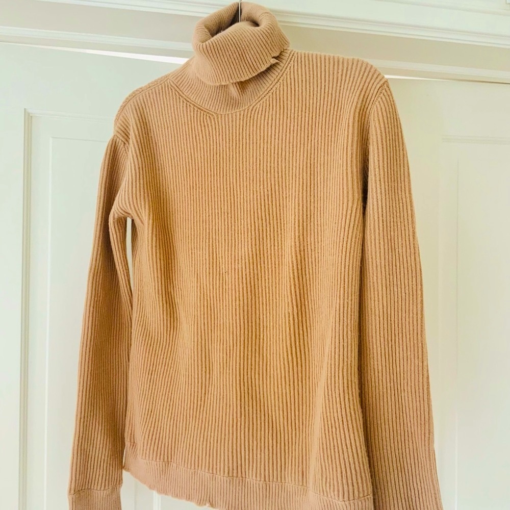 Valentino cashmere blend camel tan turtleneck sweater S